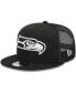 Фото #1 товара Men's Black Seattle Seahawks Main Trucker 9FIFTY Snapback Hat