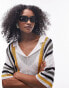 Topshop Flossie oversized rectangular sunglasses in black - фото #4