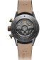 ფოტო #3 პროდუქტის Men's Swiss Automatic Chronograph Freelancer Black Leather Strap Watch 43.5mm