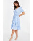 ფოტო #3 პროდუქტის Women's Textured Frill Detail Midi Dress