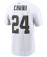 Men's Nick Chubb White Cleveland Browns Player Name and Number T-shirt