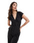 Фото #4 товара ASOS DESIGN v neck pinstripe jumpsuit with wide leg