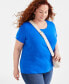 ფოტო #9 პროდუქტის Women's Cotton Short-Sleeve Scoop-Neck Top, XS-4X, Created for Macy's