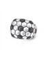 ფოტო #1 პროდუქტის Soccer Football Design Sterling Silver Black Diamond Statement Men Ring