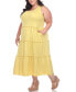 Фото #11 товара Plus Size Scoop Neck Tiered Midi Dress