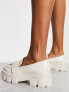 Glamorous chunky tassle loafers in off-white