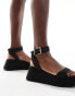 ASOS DESIGN Wide Fit Tantoo flatform sandals in black