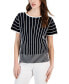 Фото #1 товара Women's Striped Dolman Short-Sleeve Sweater