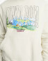 Фото #3 товара ASOS DESIGN oversized hoodie in beige with watercolour mountain print