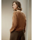 Фото #2 товара Women's Cable-Knit Wool-Cashmere Blend Sweater