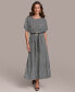 Фото #1 товара Women's Printed Belted A-Line Dress
