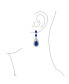 ფოტო #2 პროდუქტის Art Deco Style Wedding Simulated Blue Sapphire AAA Cubic Zirconia Halo Large Teardrop CZ Statement Dangle Chandelier Earrings For Women Bridal Party Silver Plated