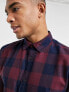 Jack & Jones Essentials buffalo check shirt in burgundy