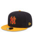 Головной убор New Era мужской синий, золотой New York Yankees Primary Logo 59FIFTY Fitted Hat темно-синий, золотой, 7 7/8 - фото #3