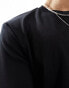 ASOS DESIGN essential long sleeve rib t-shirt with in black