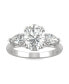 ფოტო #1 პროდუქტის Moissanite Three Stone Engagement Ring 3 ct. t.w. Diamond Equivalent in 14k White Gold
