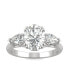 Фото #1 товара Moissanite Three Stone Engagement Ring 3 ct. t.w. Diamond Equivalent in 14k White Gold