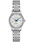 ფოტო #1 პროდუქტის Women's Swiss Automatic Record Collection Diamond (1/2 ct. t.w.) Stainless Steel Bracelet Watch 30mm