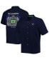 Фото #4 товара Men's Navy Dallas Cowboys Top of Your Game Camp Button-Up Shirt
