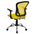 Mid-Back Yellow Mesh Swivel Task Chair With Chrome Base And Arms