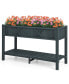 HIPS Raised Garden Bed Poly Wood Elevated Planter Box with Legs, Storage Shelf