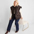 Women's Faux Shearling Lined Leather Vest - Future Collective with Reese