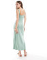 Фото #3 товара ASOS DESIGN cami ruched bust midi dress with tie front in sage green