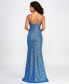 Juniors' Sequined Mesh-Detail Gown