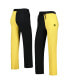 ფოტო #1 პროდუქტის Women's Black, Gold Iowa Hawkeyes Colorblock Cozy Tri-Blend Lounge Pants