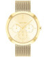 Women's Multifunction Gold-Tone Stainless Steel Mesh Bracelet Watch 38mm