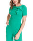 ფოტო #7 პროდუქტის Petite Short-Sleeve Bow-Neck Jumpsuit