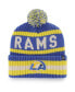 Фото #1 товара Men's Royal Los Angeles Rams Bering Cuffed Knit Hat with Pom