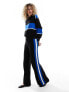 Фото #1 товара Mango relaxed stripe flared trouser co-ord in black