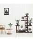 Outdoor Wooden Plant Flower Display Stand 6 Wood Shelf Storage Rack