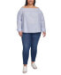 Фото #5 товара Plus Size Off-The-Shoulder Long-Sleeve Top