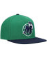 Men's Green, Navy Dallas Mavericks Hardwood Classics Team Two-Tone 2.0 Snapback Hat