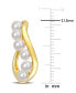 ფოტო #3 პროდუქტის Cultured Freshwater Pearl (3-1/2 - 4mm) Twisty Small Hoop Earrings in Gold-Tone Plated Sterling Silver