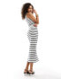 Фото #2 товара French Connection sleeveless midi racer dress in stripe