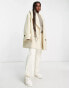 Фото #4 товара ASOS DESIGN smart double breasted pea coat in off white