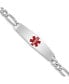 ფოტო #1 პროდუქტის Sterling Silver Rhodium-plated Medical ID Figaro Link Bracelet