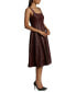 Фото #3 товара Women's Seamed Faux-Leather Swing Dress