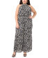 ფოტო #1 პროდუქტის Plus Size Printed Halter Jumpsuit