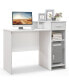 Computer Desk Modern Laptop PC Desk with Adjustable Shelf and Cable Hole-White