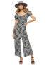 Фото #1 товара Scoop Smocked Jumpsuit Women's 3XL Multicolor Puff Sleeve Square Neck 100% Rayon