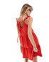 Фото #3 товара Pieces cami mini sundress with tiering in red