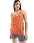 Nike One Training Dri-Fit classic strappy tank top in orange