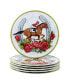 Фото #1 товара Derby Day At The Races Set of 6 Melamine Salad Plates, Service For 6
