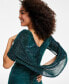 Фото #4 товара Women's Metallic Cape-Sleeve Gown