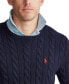 Фото #3 товара Men's Cable-Knit Cotton Sweater