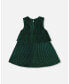 Big Girls Sleeveless Dress With Eyelet Collar Forest Green